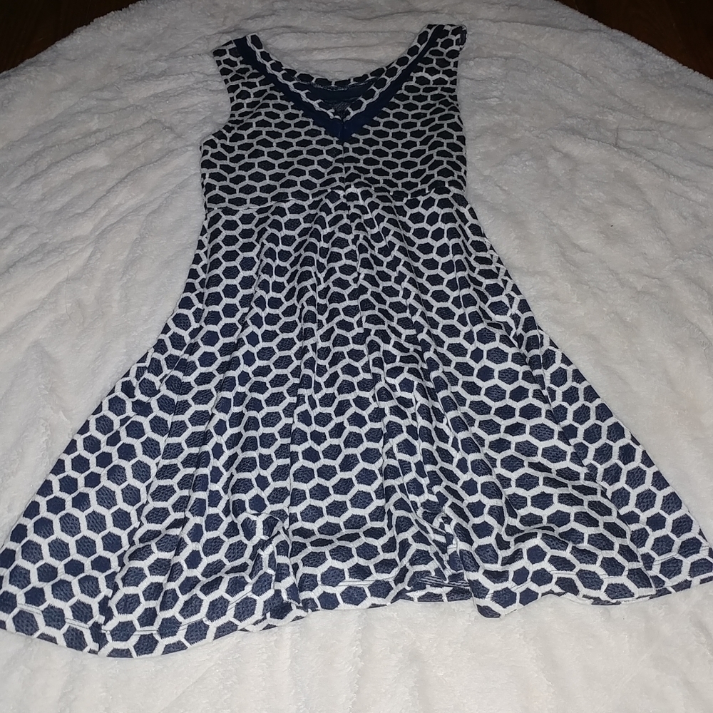 blue & white dress